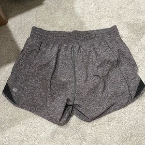 Lululemon Tracker Shorts, very good condition, grey heathered, 8 TALL, 4”
